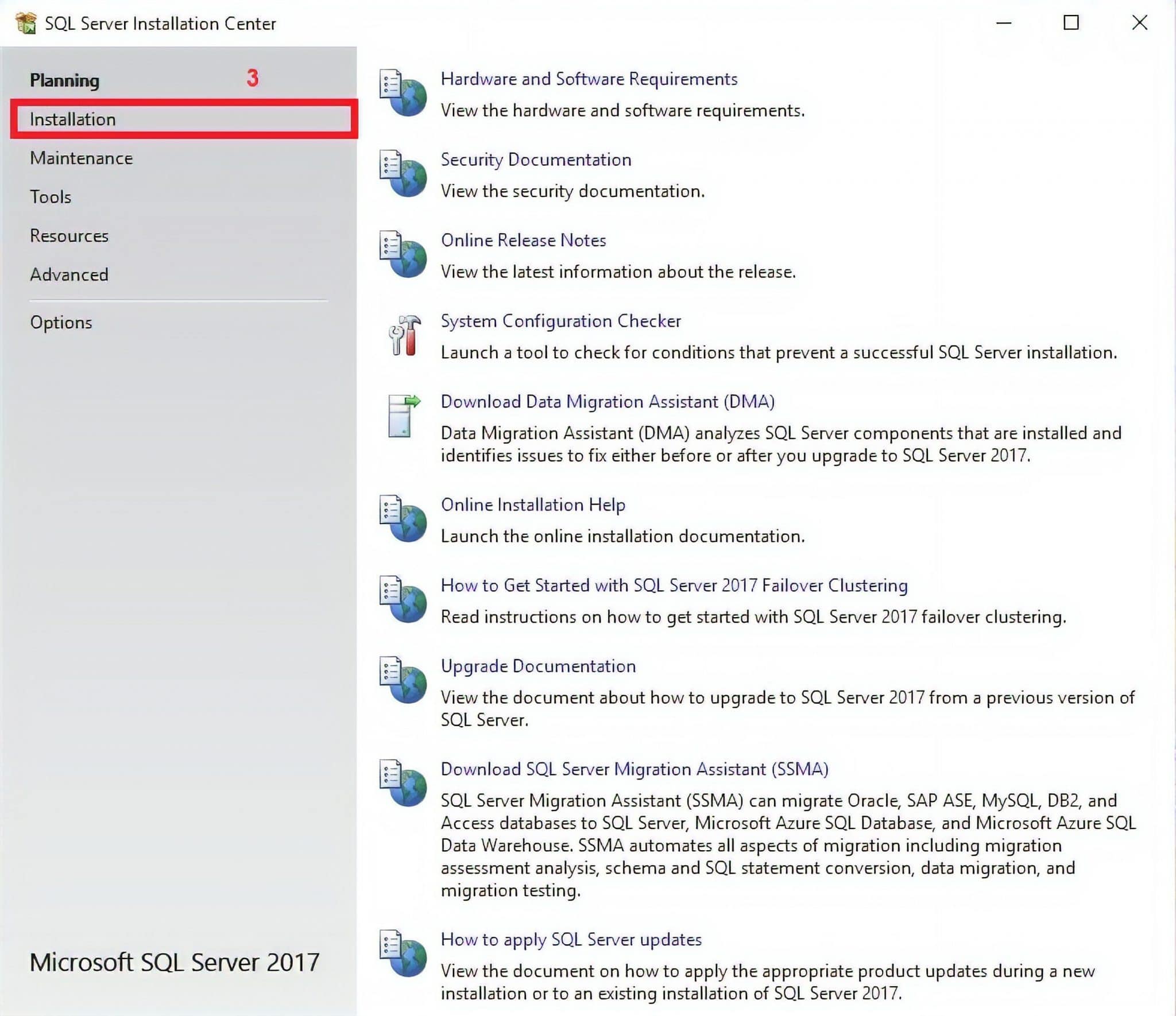 مراحل نصب SQL Server 